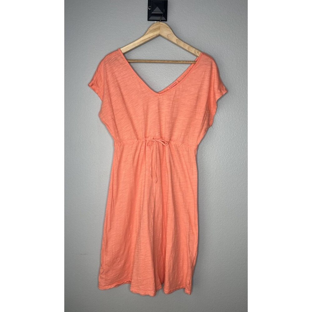 Fresh Produce 100% Cotton Medium Dress Orange Sherbet Drawstring Waist Beachy